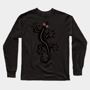 Spirograph Gecko silhouette Long Sleeve T-Shirt